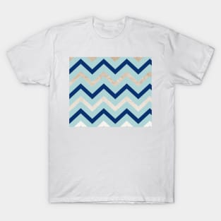 Marine zig zag - golden gradient turquoise T-Shirt